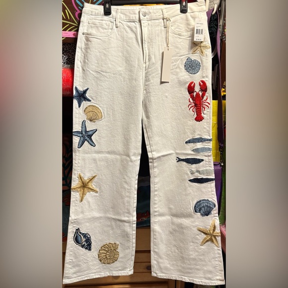 DRIFTWOOD Denim - DRIFTWOOD White Pants with Nautical Embroidery